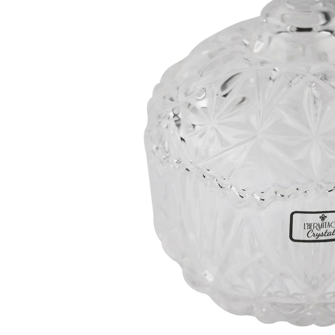Potiche Bomboniere em Cristal Ecológico Transparente 14cm - Image 2