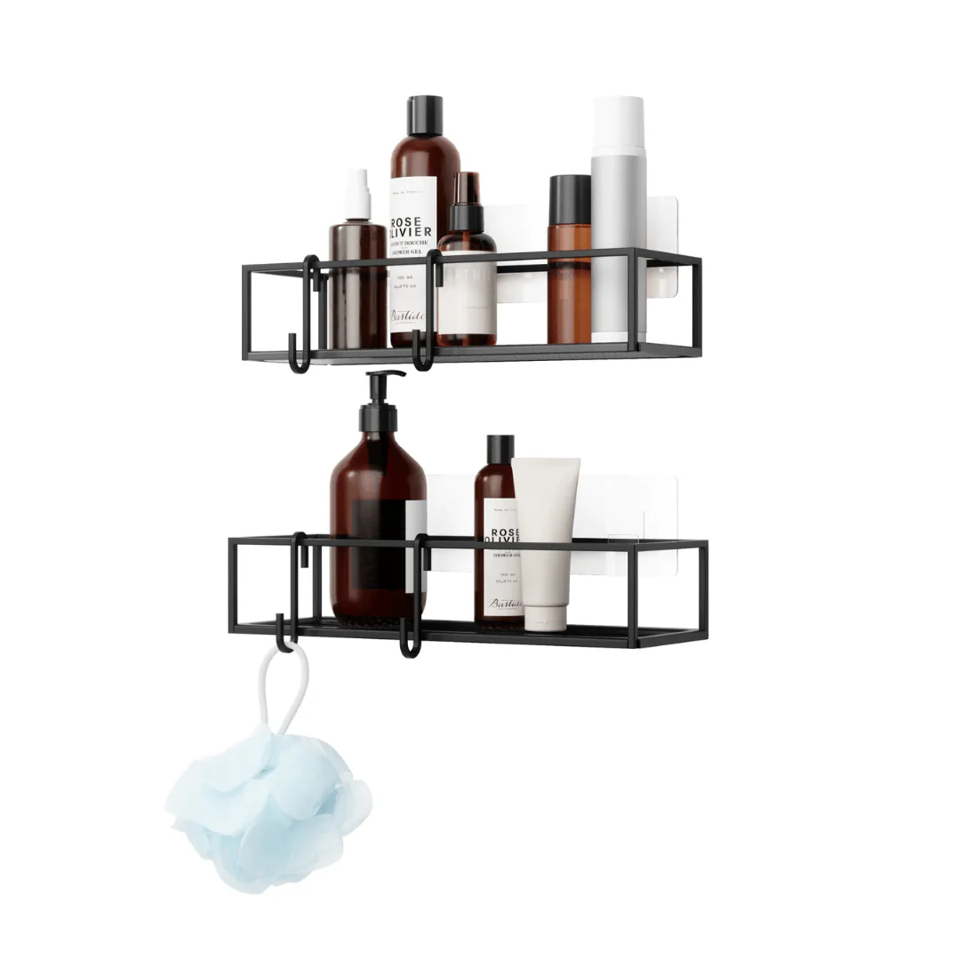 Prateleira Porta Shampoo Cubiko Preta 2 Peças - Image 4