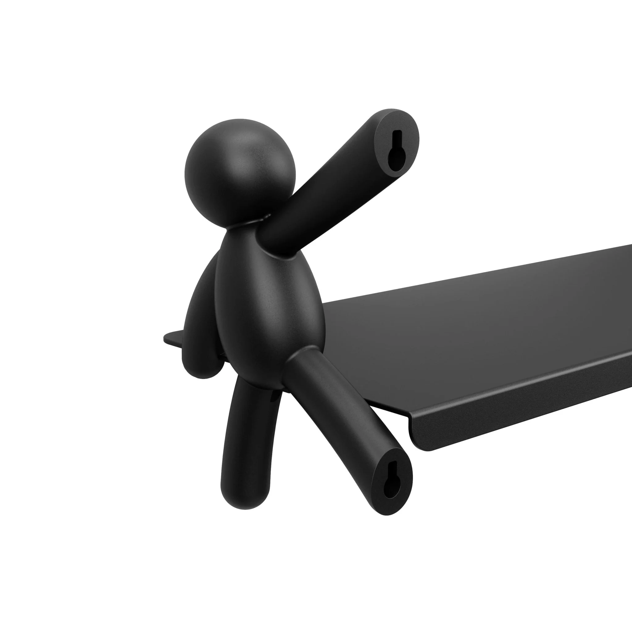 Prateleira Suspensa Buddy Preto 46 cm x 15 cm - Image 8