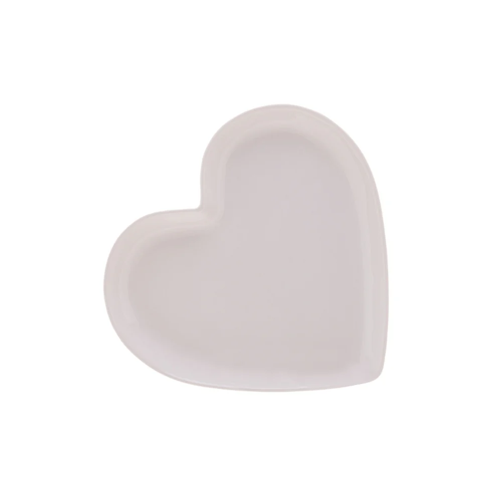 Prato Cerâmica Coração Branco 21,5 cm - Image 2