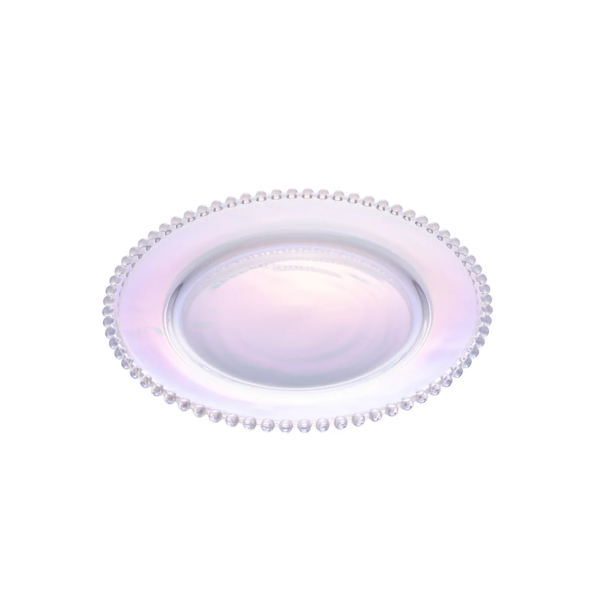 Prato Sobremesa Cristal De Chumbo Pearl Rainbow Furta Cor Bolinhas