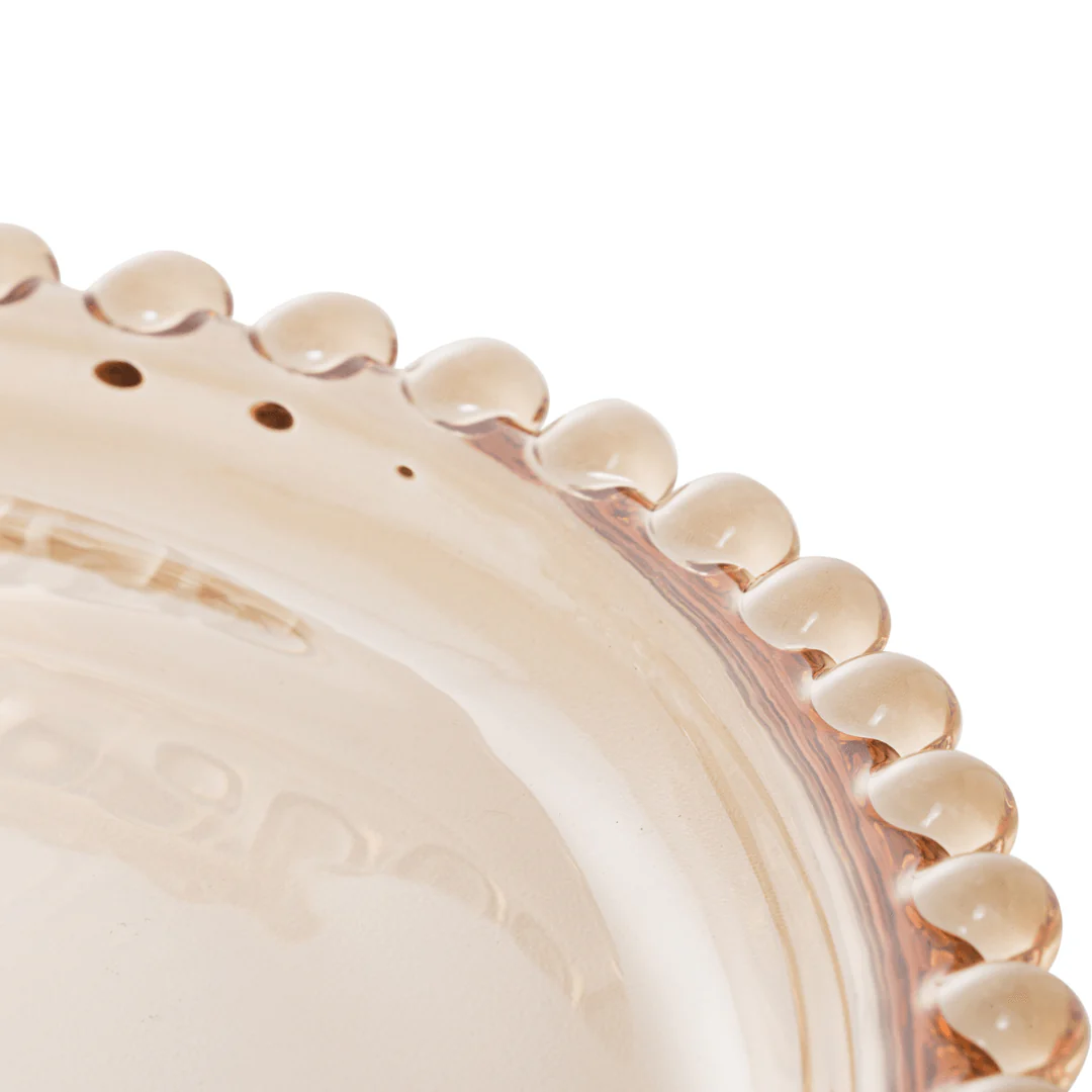 Prato Cristal Coração Pearl Bolinha Âmbar - 20 cm - Image 4