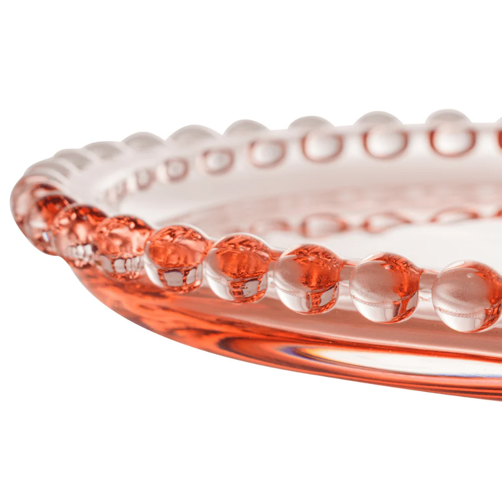 Prato Cristal Coração Pearl Bolinha Rosa - 30 cm - Image 3