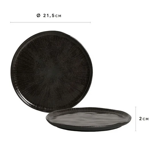 Prato de Sobremesa Bio Stoneware Imo Preto 21,5cm - Image 4