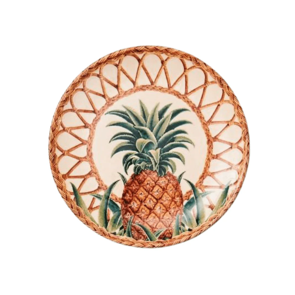 Prato De Sobremesa Cerâmica Abacaxi - 20 cm