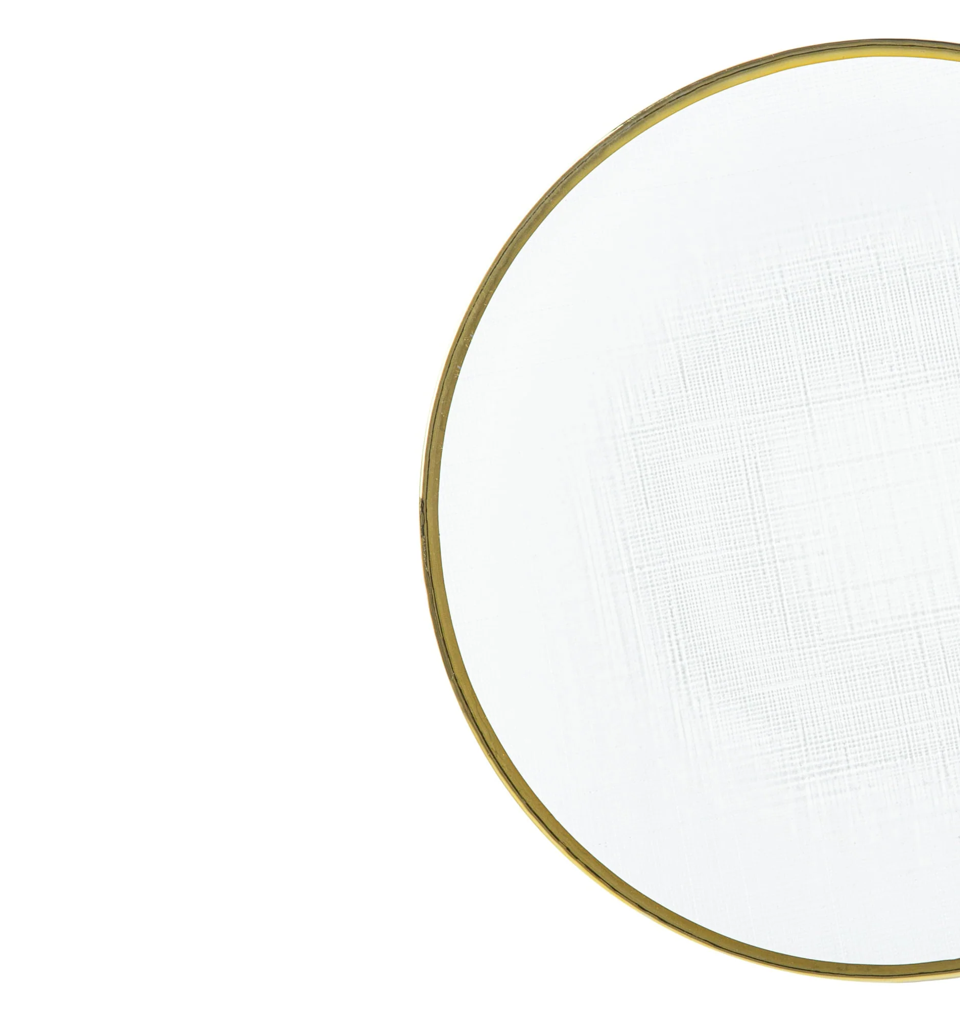 Prato Raso Cristal de Chumbo  Transparente com Borda Dourada Linen 27cm - Image 3