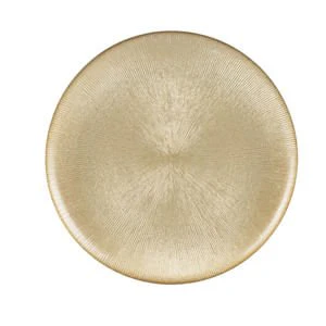 Prato de Sobremesa Dots Cristal de Chumbo Dourado 21 cm