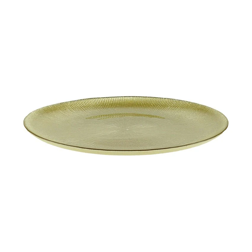 Prato de Sobremesa Dots Cristal de Chumbo Dourado 21 cm - Image 3