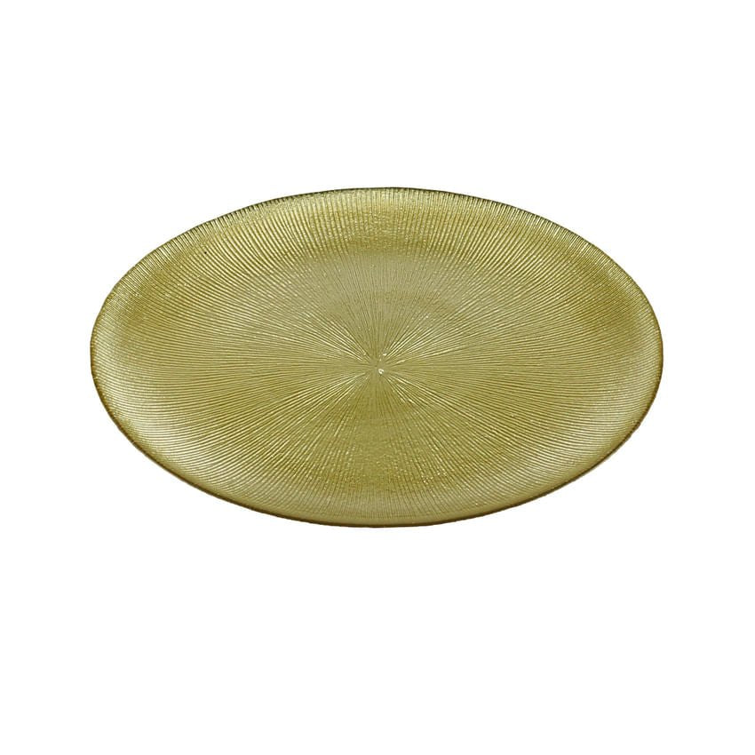 Prato de Sobremesa Dots Cristal de Chumbo Dourado 21 cm - Image 4
