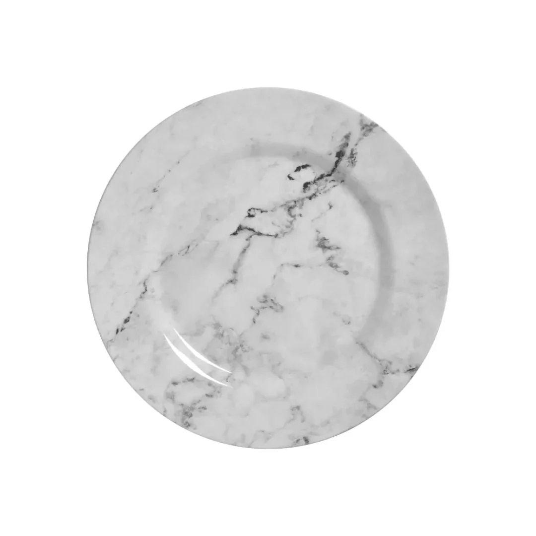 Prato de Sobremesa em Cerâmica Marmore 19,5cm