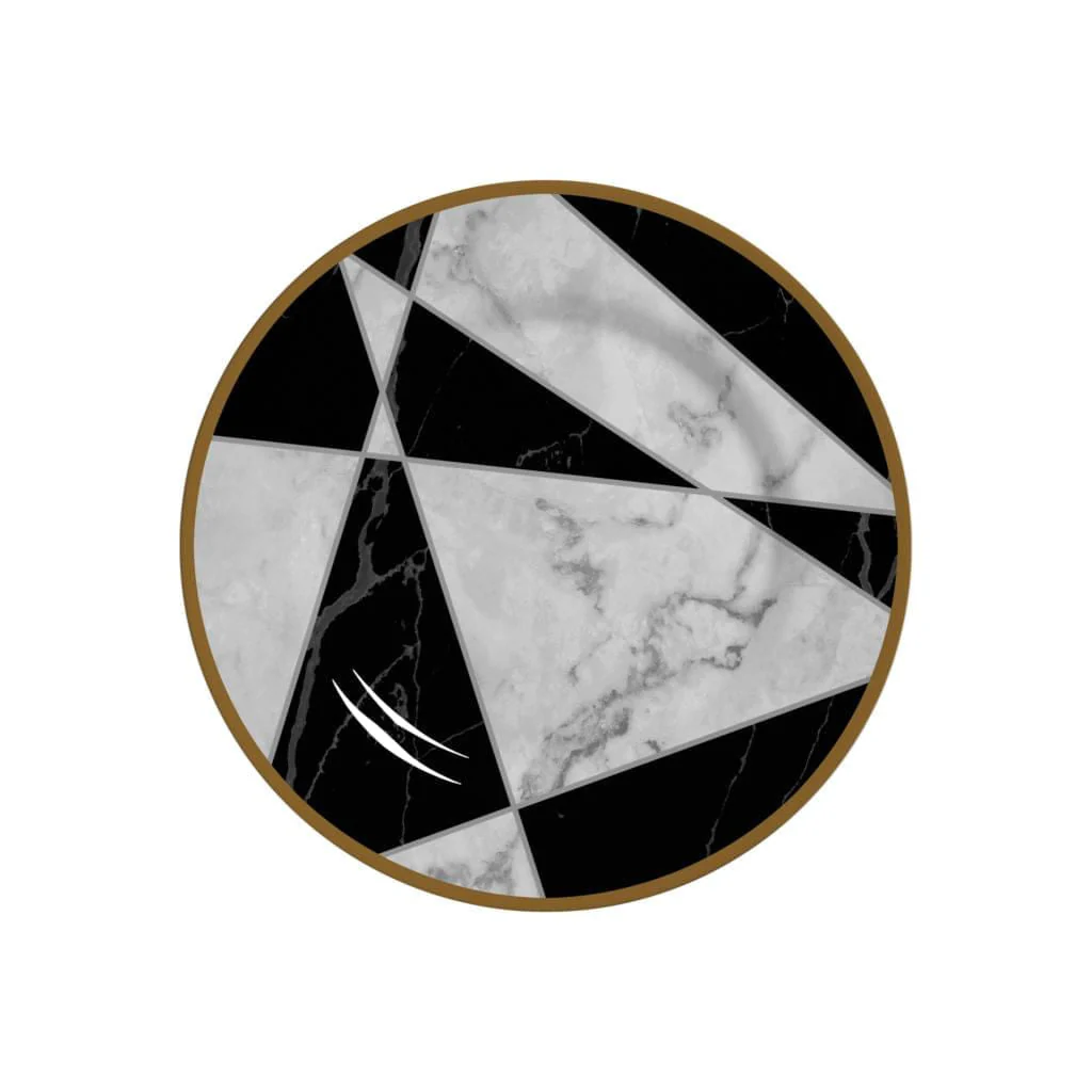 Prato de Sobremesa Geometrica Cerâmica 19,5cm