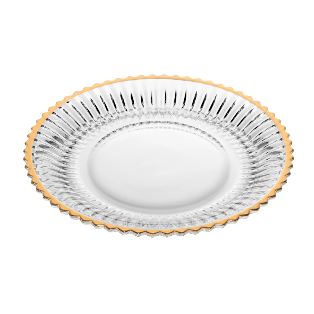 Prato de Sobremesa Imperatriz em Cristal Fio de Ouro 20cm - Image 4