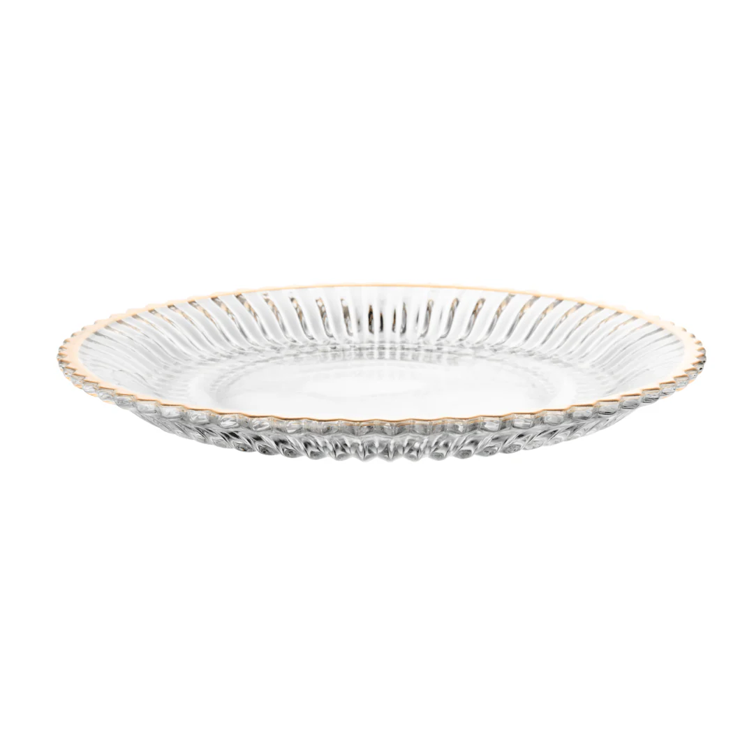 Prato de Sobremesa Imperatriz em Cristal Fio de Ouro 20cm - Image 5