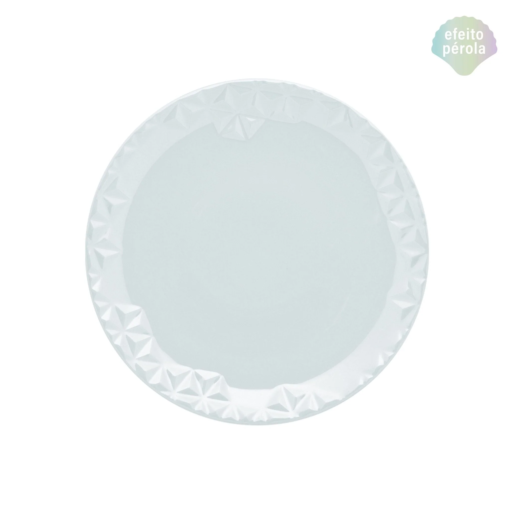 Prato De Sobremesa Porcelana Mia Pérola Branco - 21 Cm