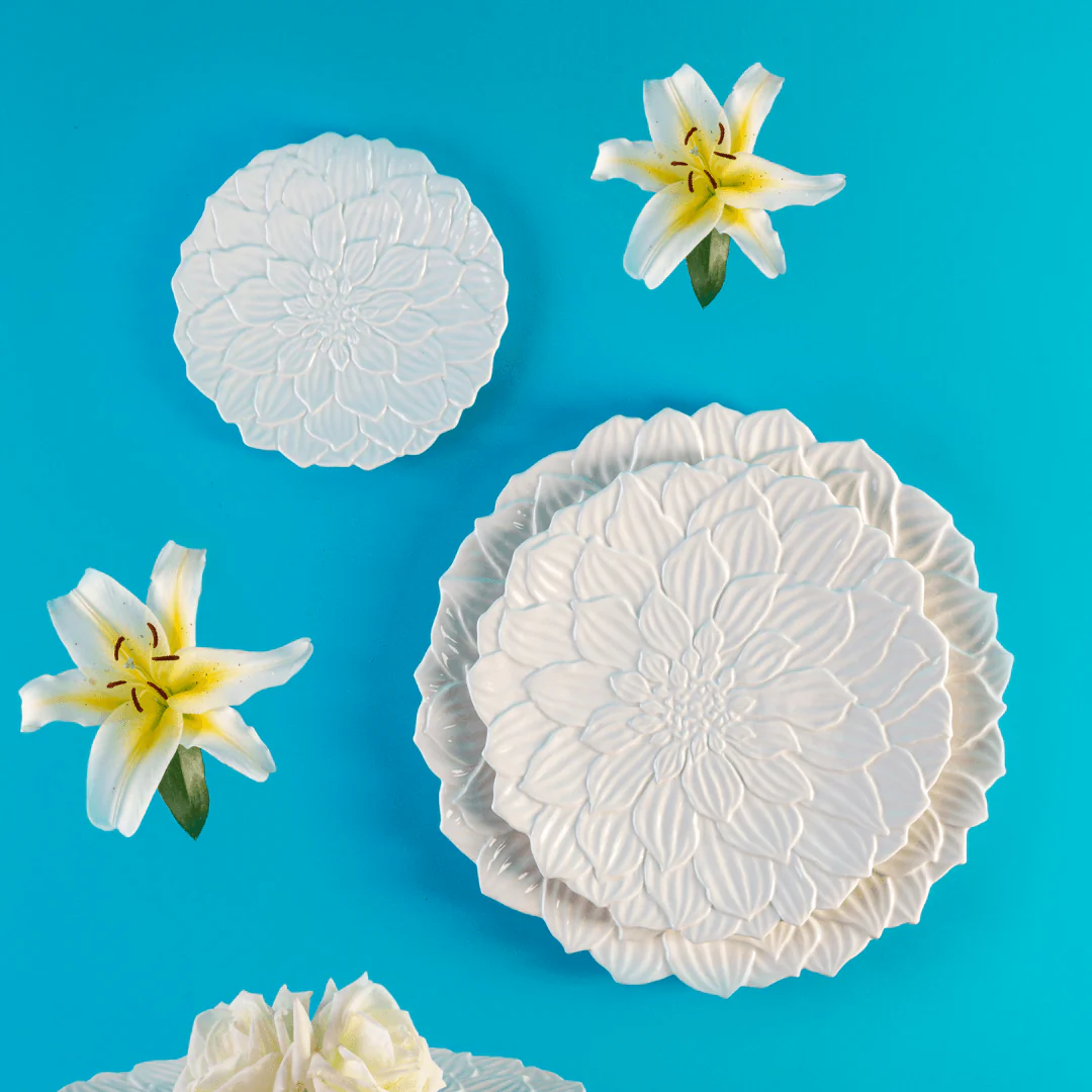 Prato de Sobremesa Porcelana Daisy Branco - 19 cm - Image 2