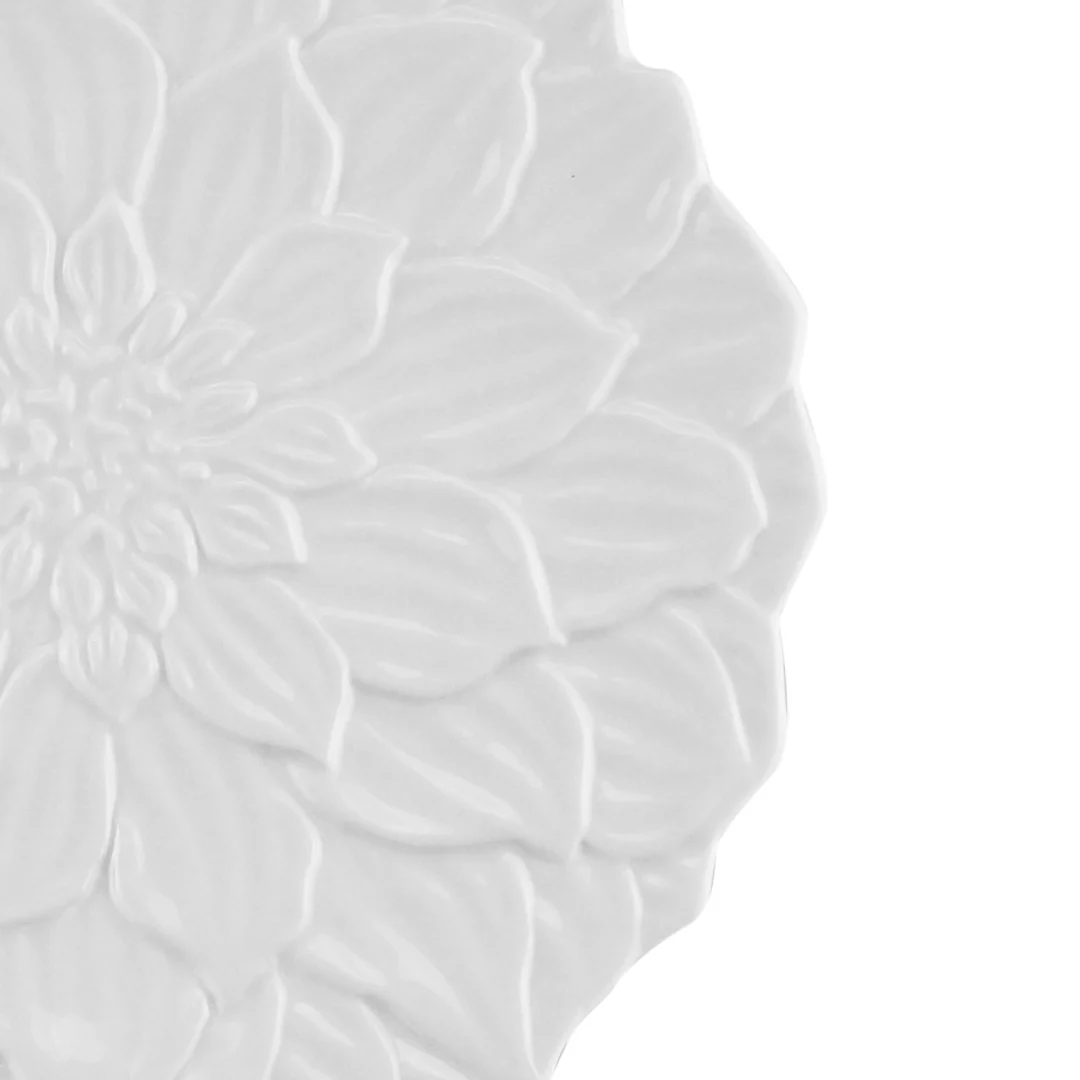 Prato de Sobremesa Porcelana Daisy Branco - 19 cm - Image 4
