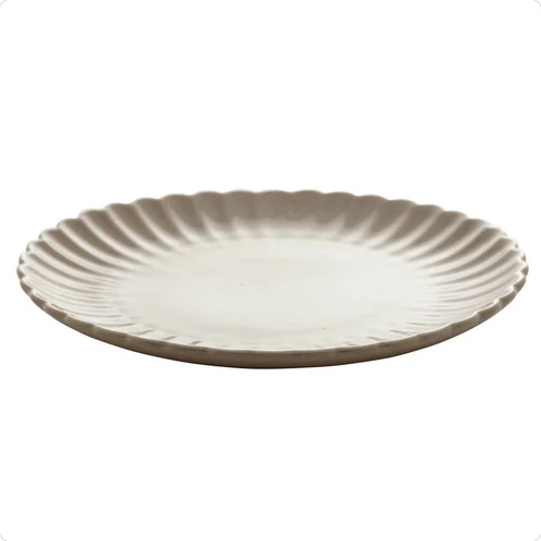 Prato de Sobremesa Porcelana Petala Areia Matt 20cm - Image 4