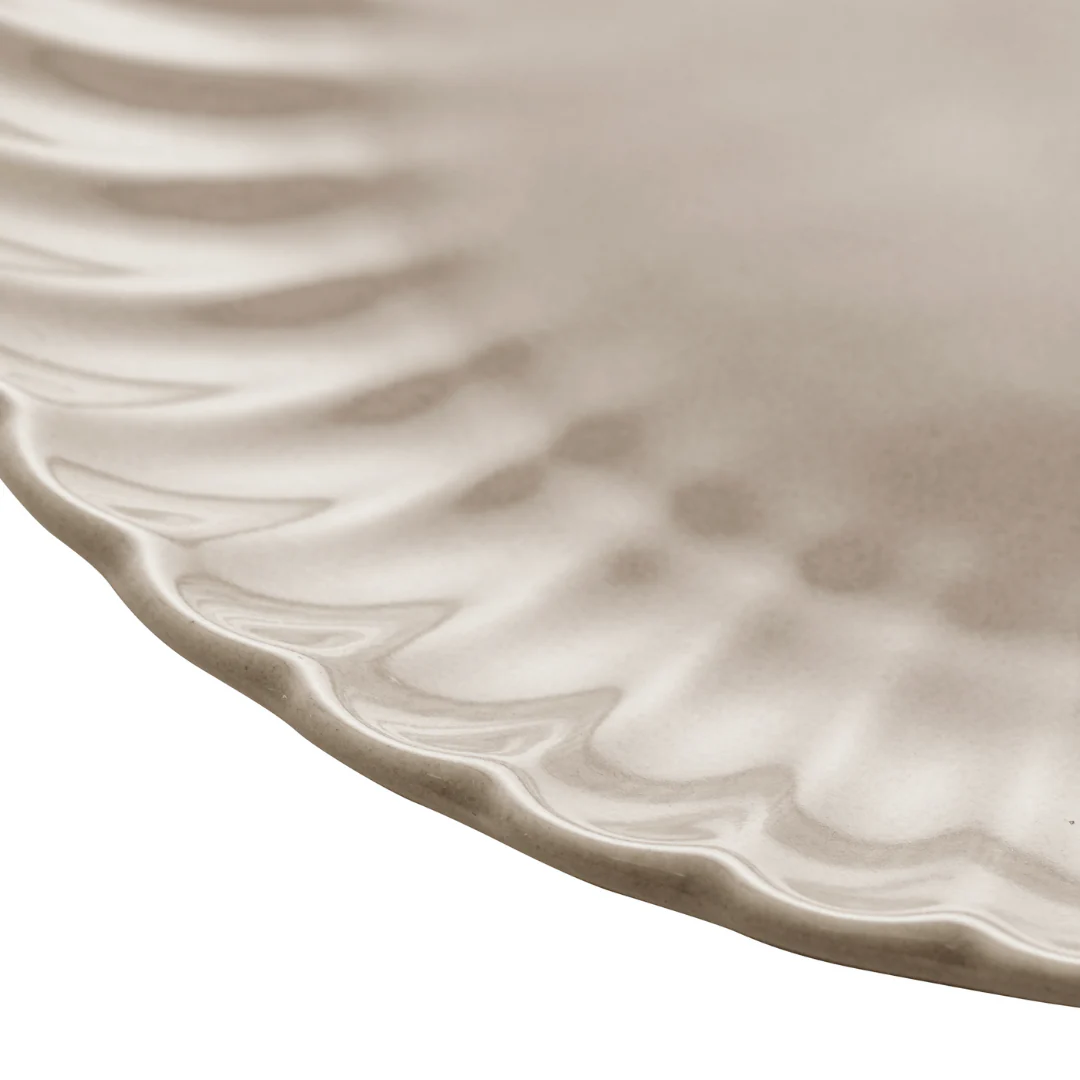 Prato de Sobremesa Porcelana Petala Areia Matt 20cm - Image 7