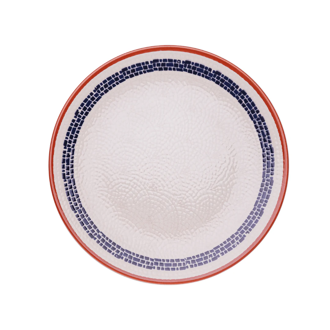 Prato de Sobremesa Village em Cerâmica Creme 20cm