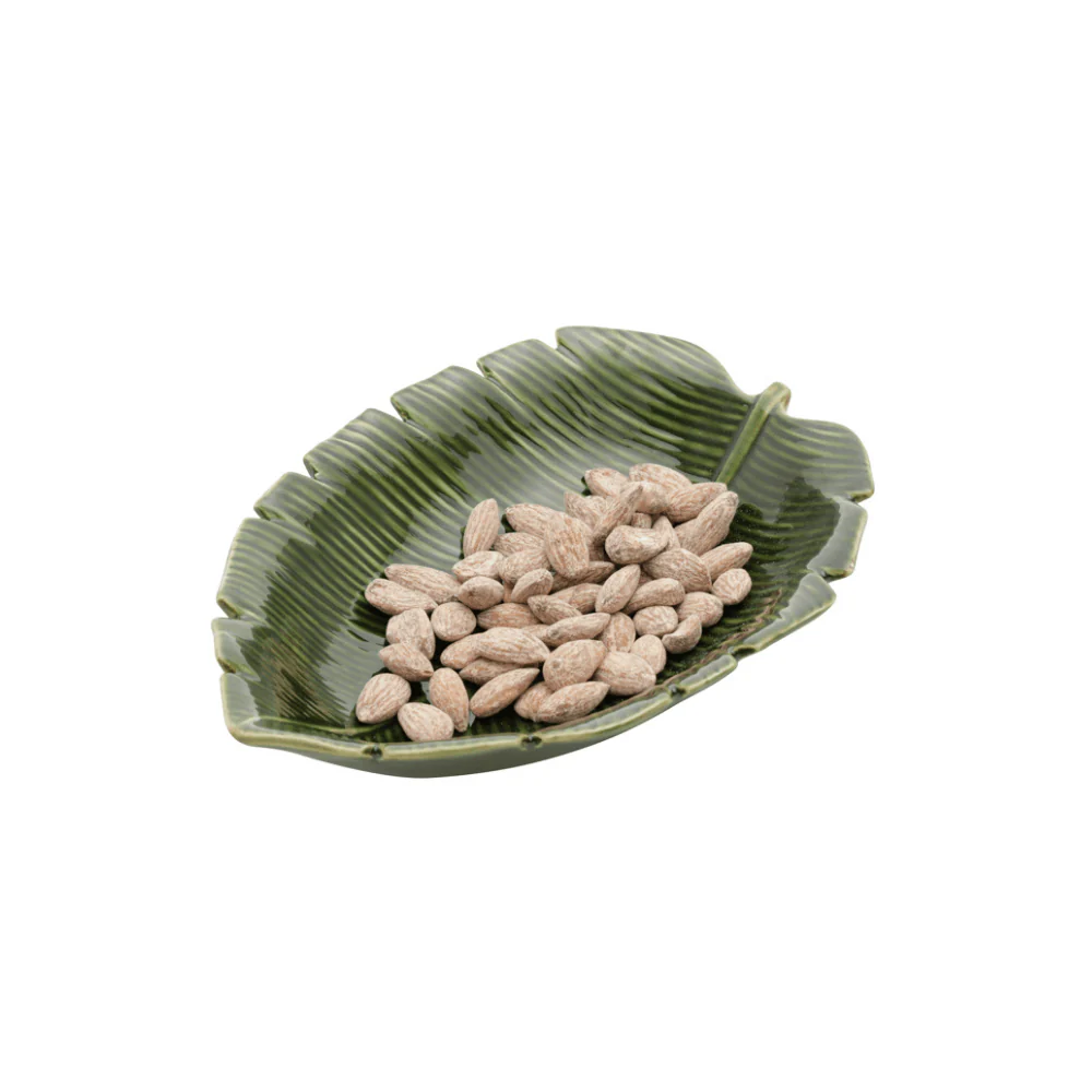 Prato Decorativo Travessa de Cerâmica Leaf Folha de Banana Verde 23cm - Image 4