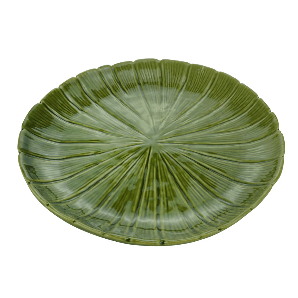 Prato Decorativo de Cerâmica Leaf Folha de Banana Verde 24,5cm - Image 2