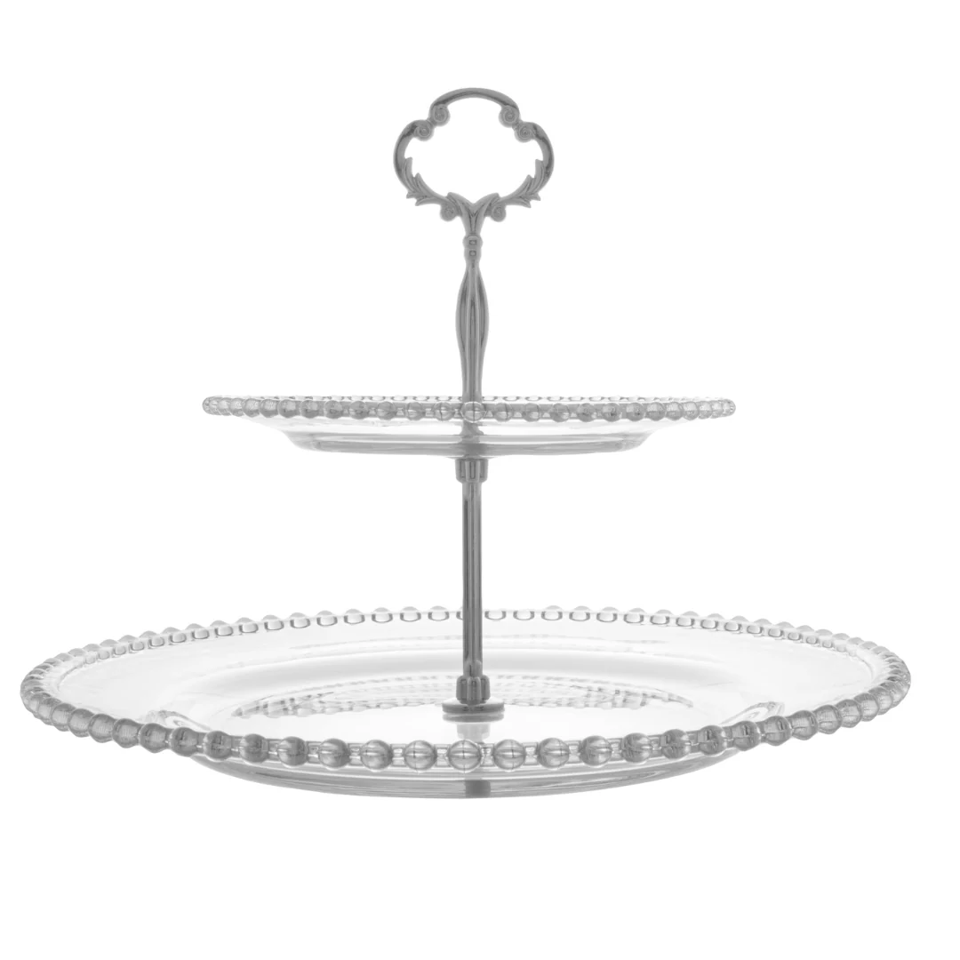 Prato Duplo Cristal Para Doces Pearl Bolinha - 24 cm - Image 7