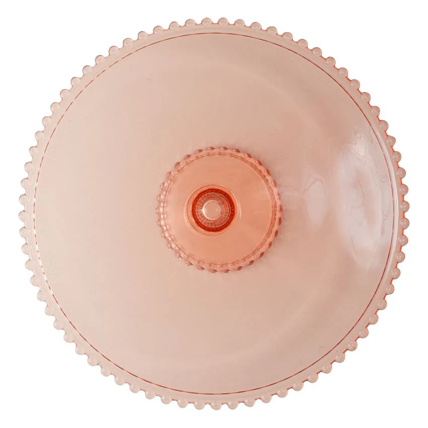 Prato para Bolo Boleira Cristal de Chumbo com Pé Pearl Rosa 31cm - Image 2