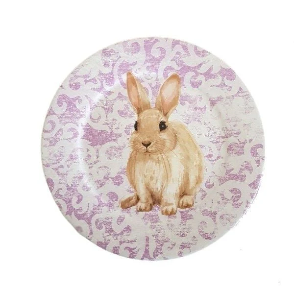 Prato para Bolo Sweet Easter Pascoa Branco e Roxo 27cm - Image 3