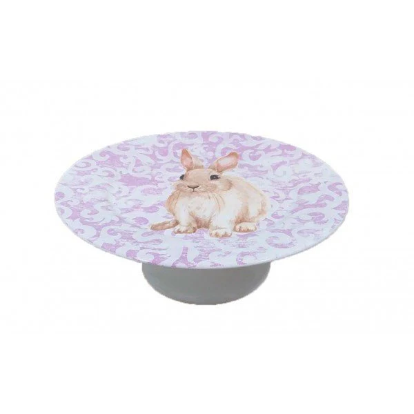 Prato para Bolo Sweet Easter Pascoa Branco e Roxo 27cm - Image 4