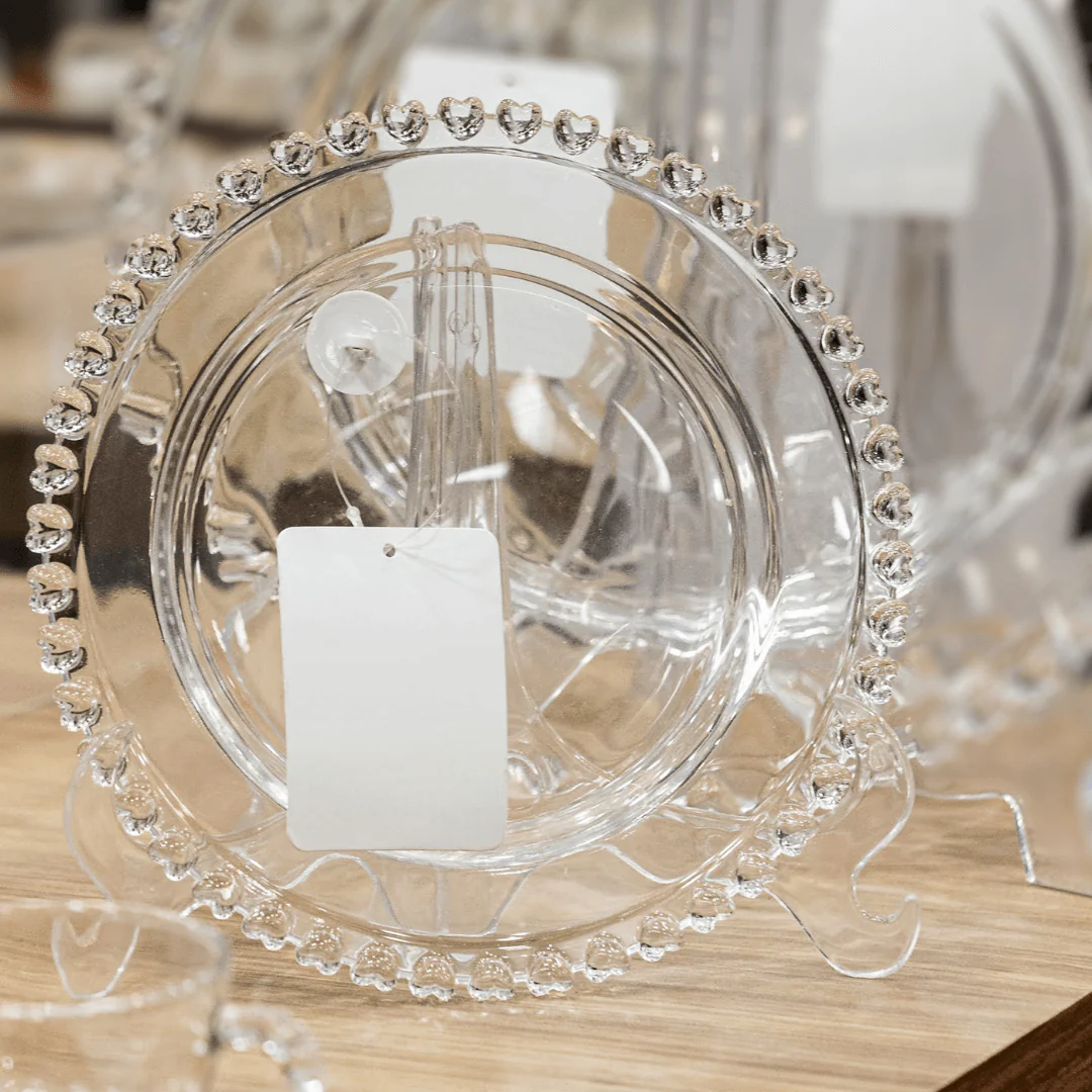 Prato para Sobremesa de Cristal de Chumbo Coração Transparente 20cm - Image 4