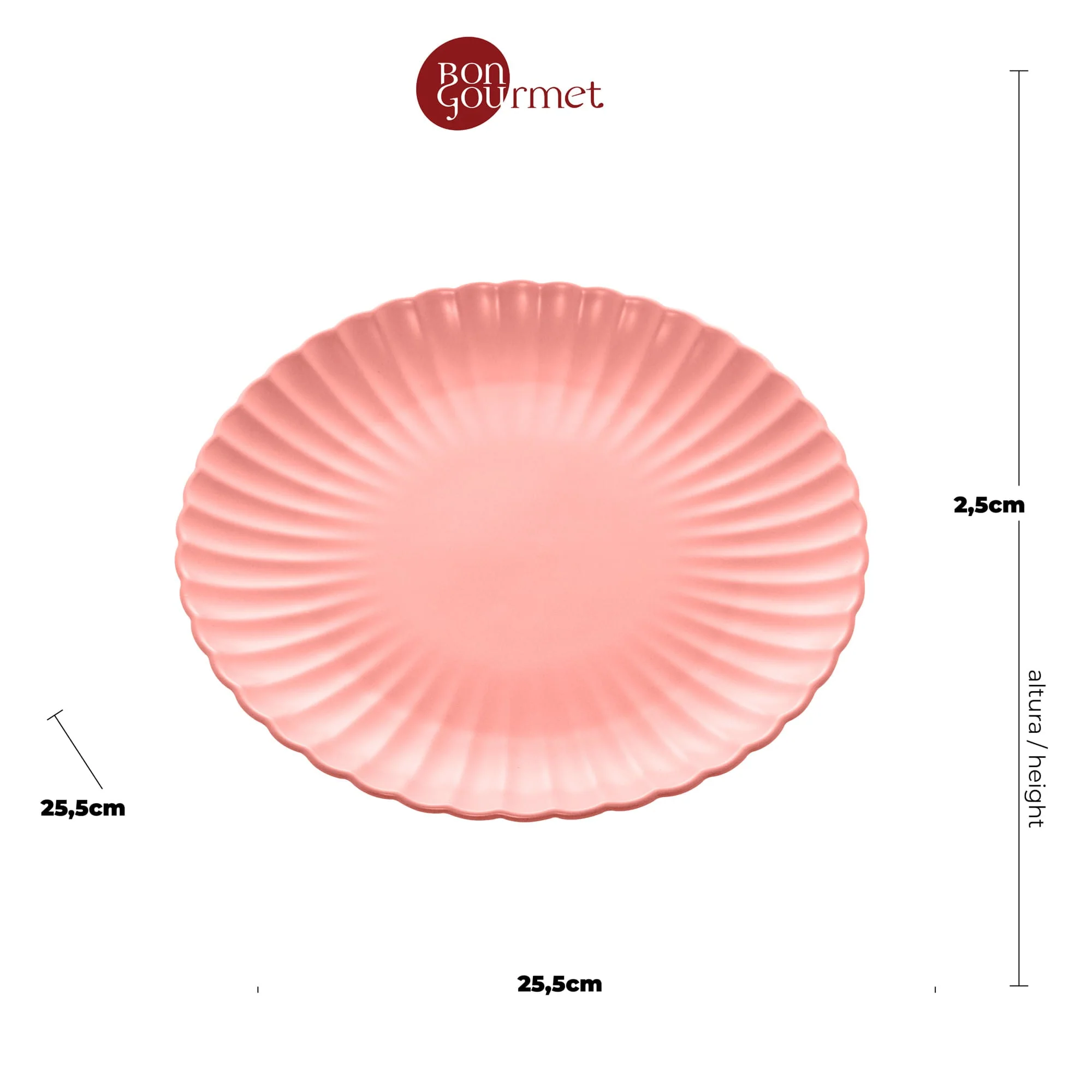 Prato Porcelana Nordica Rosa Matt - 26 cm - Image 5