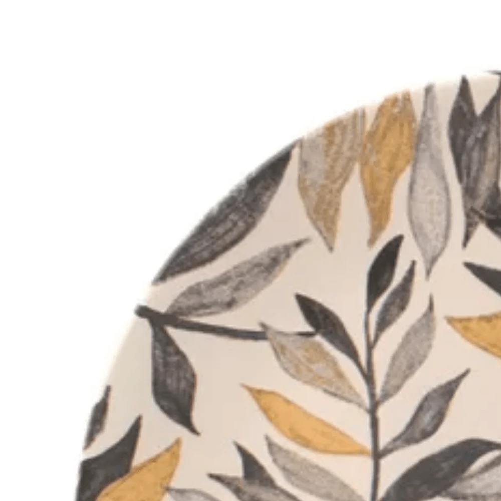 Prato Raso Coup Black Tropical Amarilla Cerâmica Amarelo e Cinza - 26 cm - Image 2