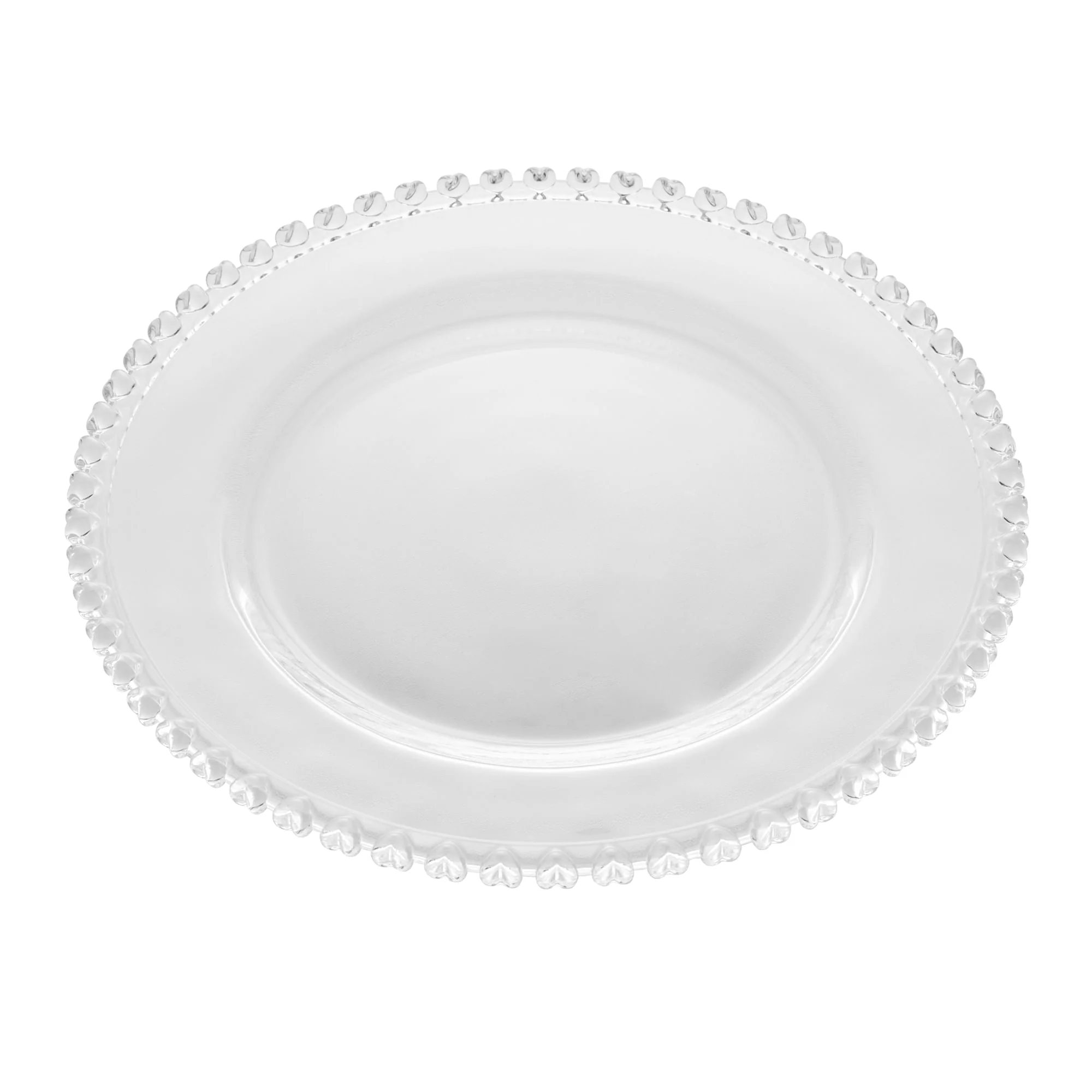 Prato Raso de Cristal de Chumbo Coração Transparente 28cm - Image 3