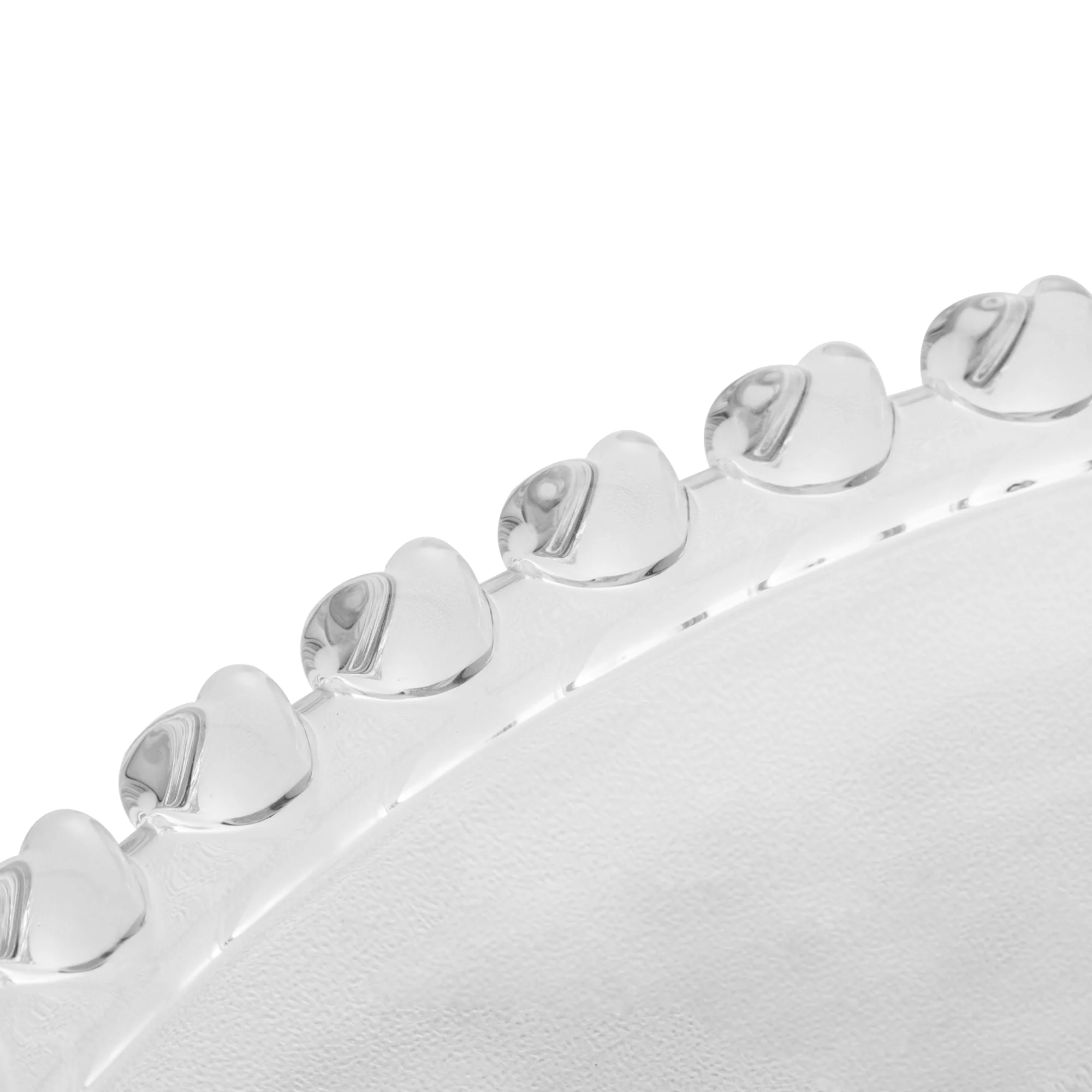 Prato Raso de Cristal de Chumbo Coração Transparente 28cm - Image 4