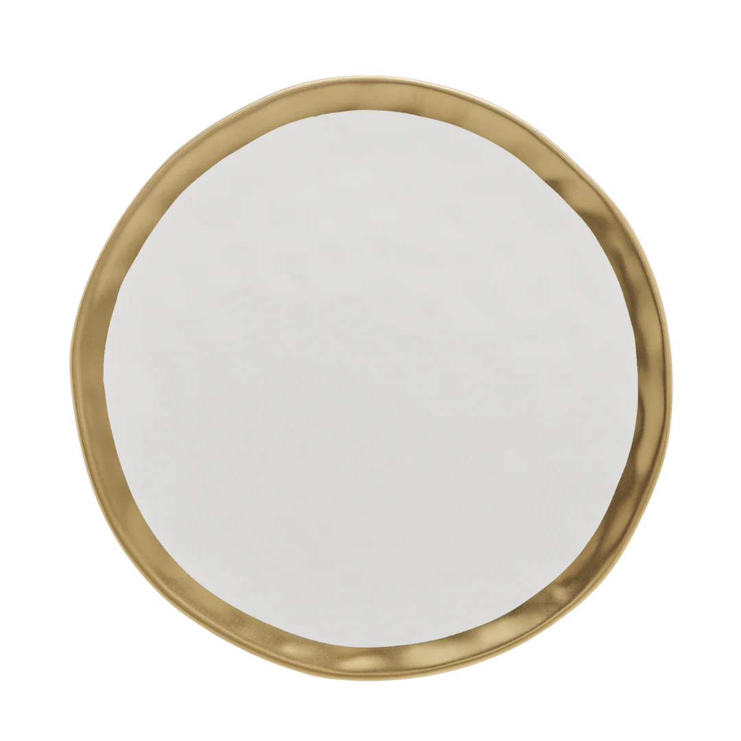 Prato Raso de Porcelana Dubai Branco e Dourado 25cm - Image 8