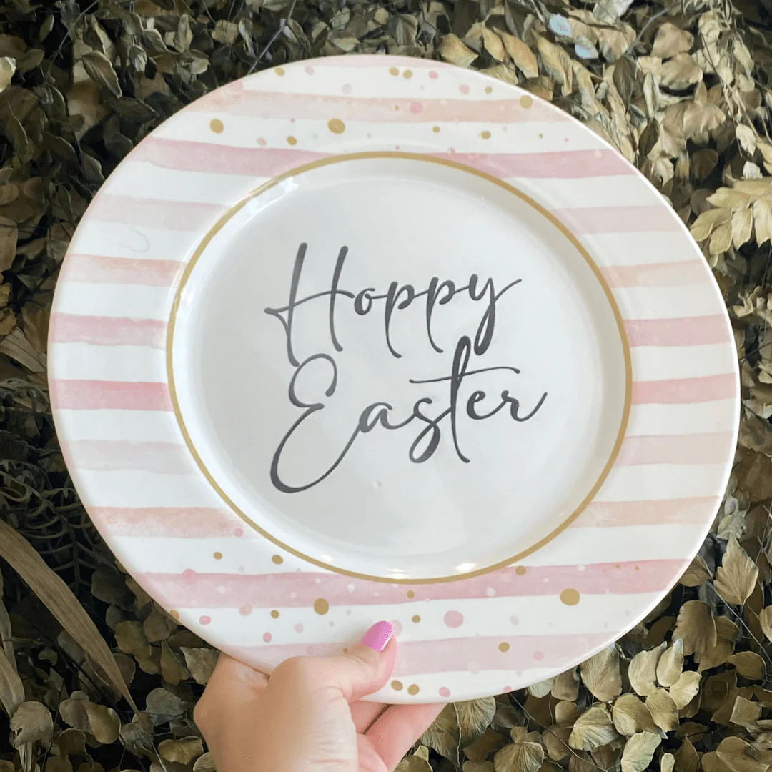 Prato Raso Páscoa Coelho Happy Easter