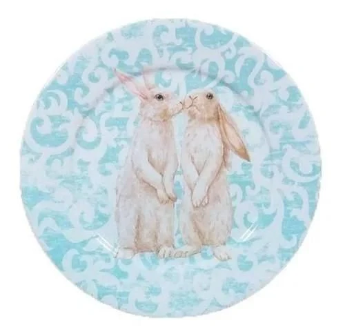 Prato Raso Páscoa Coelho Sweet Easter Branco e Verde - Image 2