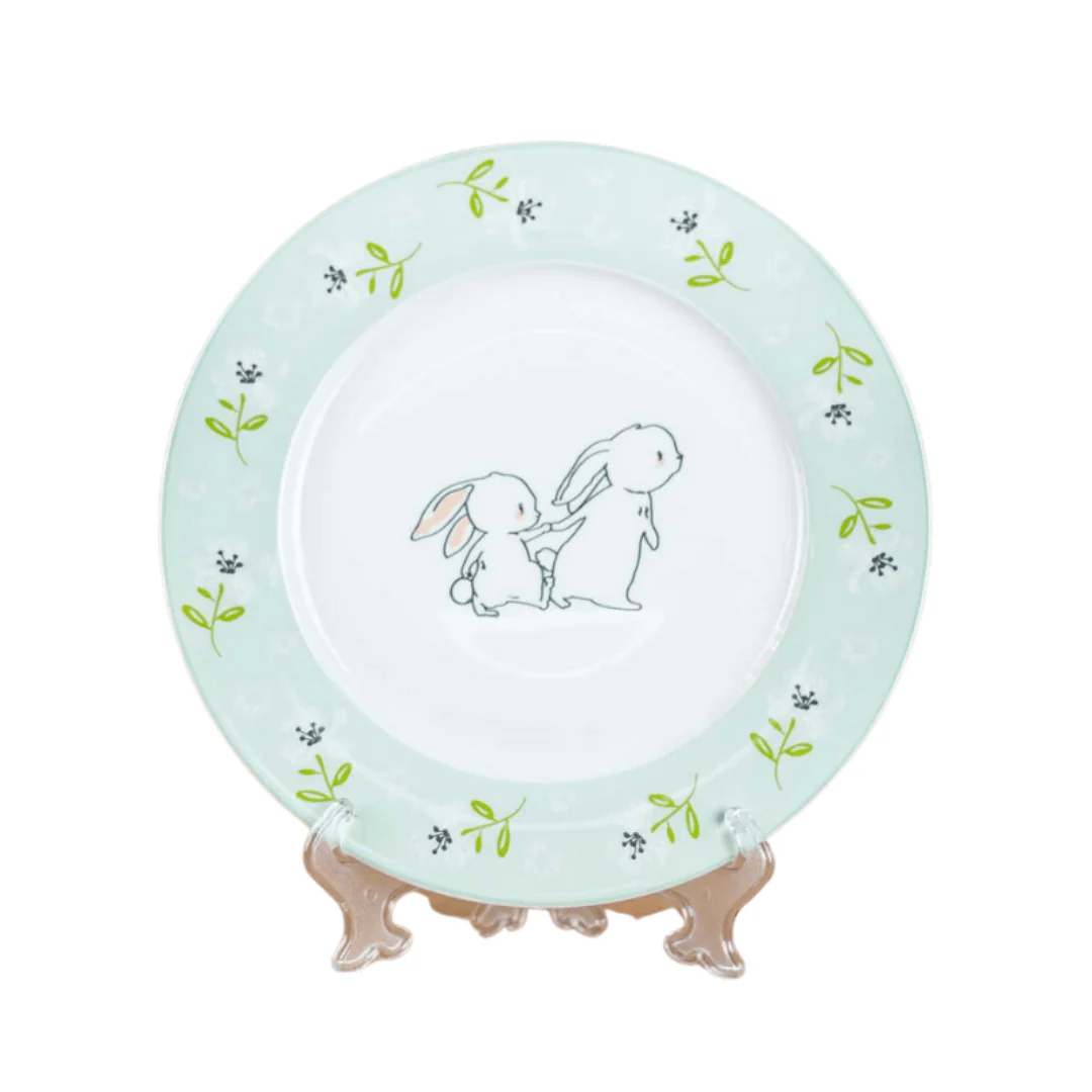 Prato Raso Pascoa com Coelhos Verde e Branco 27cm - Image 3