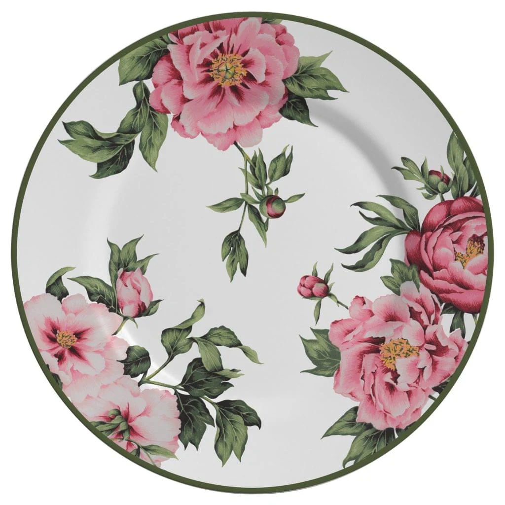 Prato Raso Peony Rose Cerâmica Acetinado 28,5cm