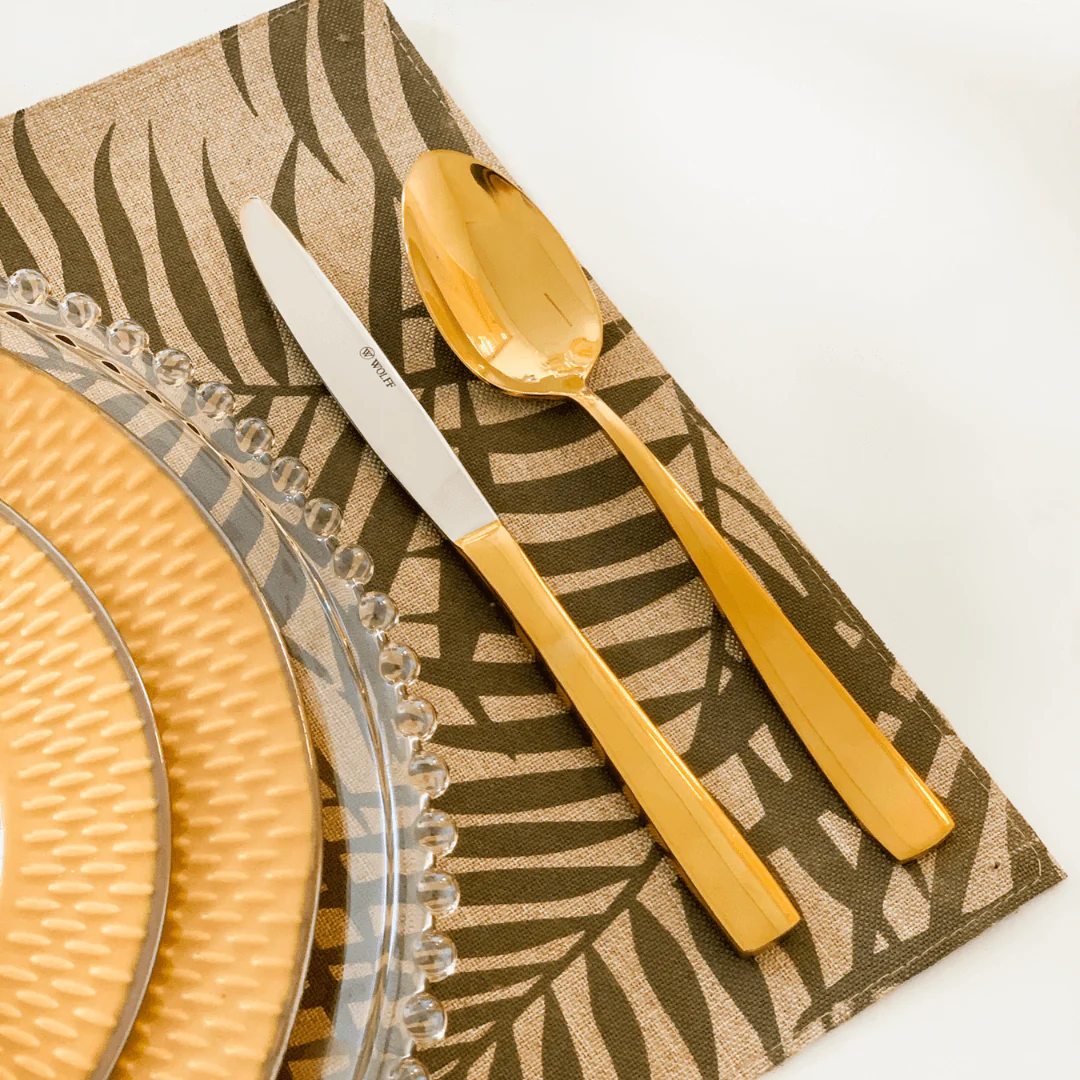 Prato Raso Porcelana Drops Amarelo com Detalhe Metalizado - 27 cm - Image 6