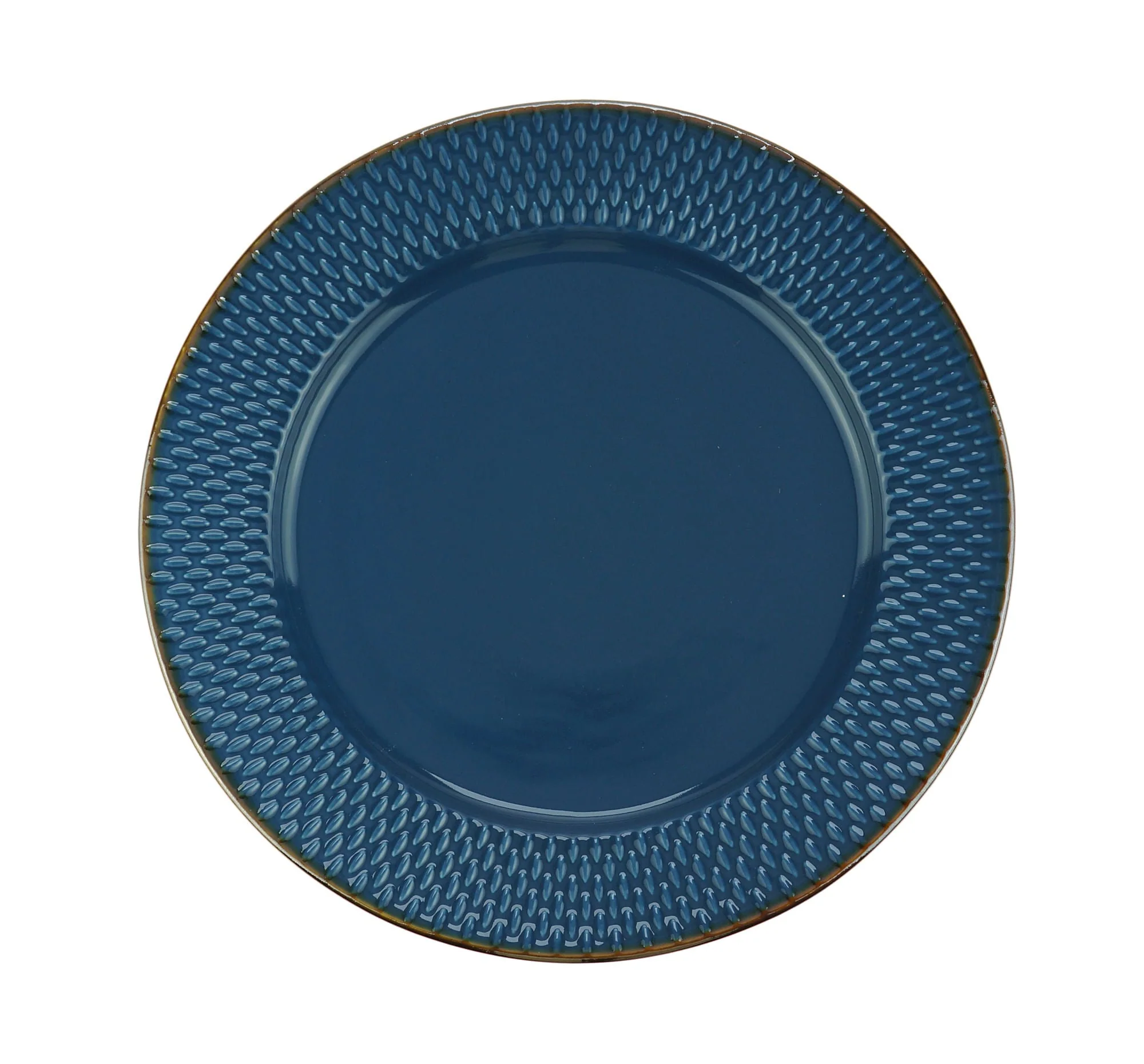 Prato Raso Porcelana Drops Azul 27cm