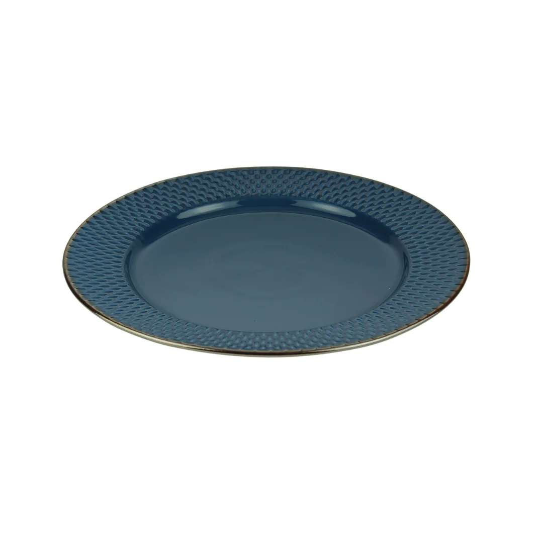 Prato Raso Porcelana Drops Azul 27cm - Image 5