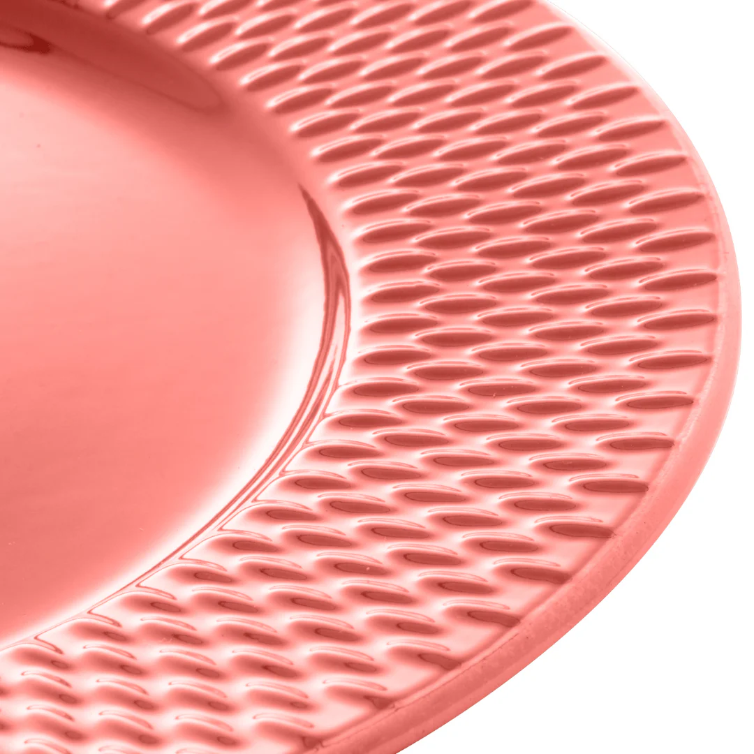 Prato Raso Porcelana Drops Laranja com Detalhe Metalizado - 27 cm - Image 6