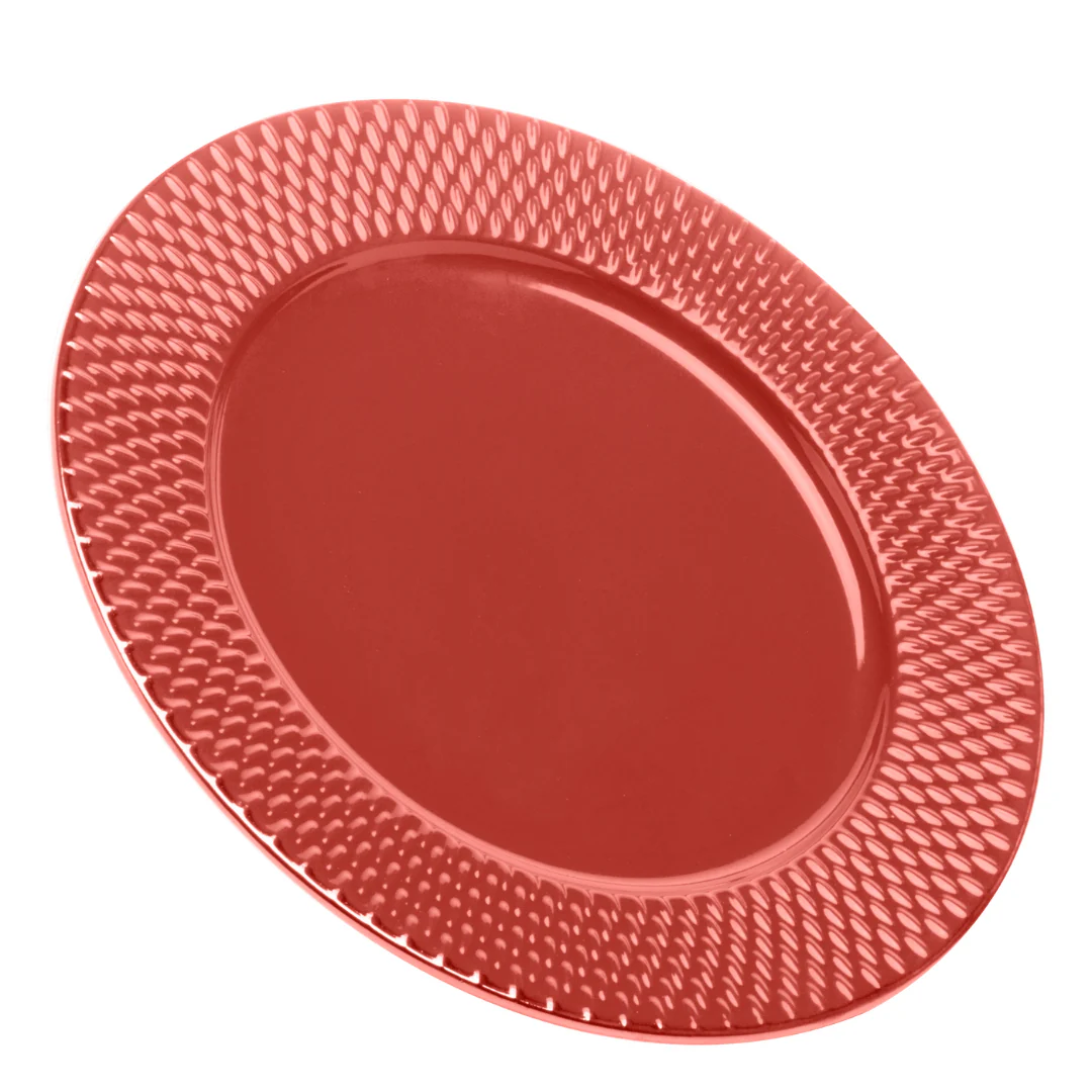 Prato Raso Porcelana Drops Laranja com Detalhe Metalizado - 27 cm - Image 7