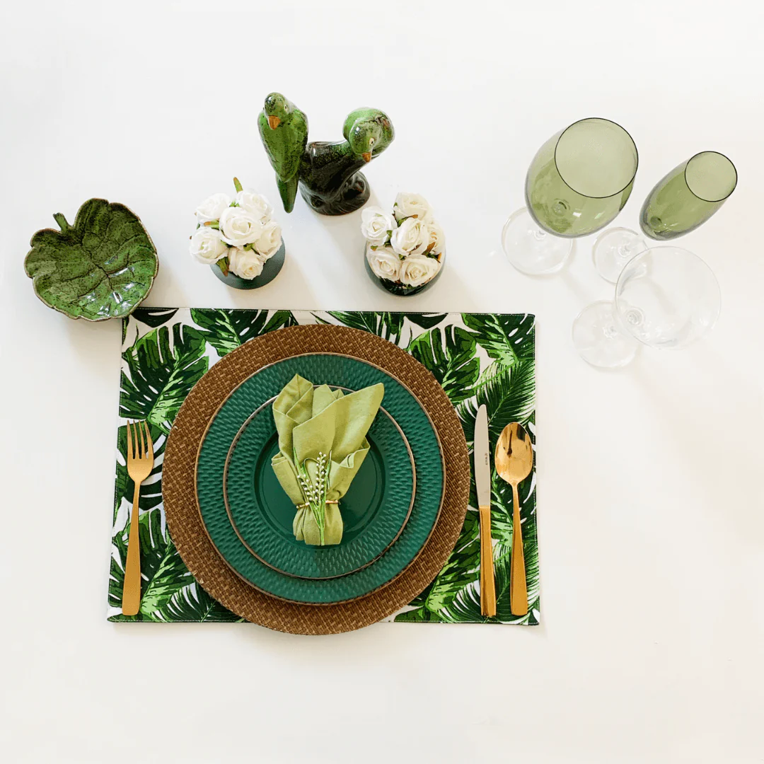 Prato Raso Porcelana Drops Verde com Detalhe Metalizado - 27 cm - Image 5