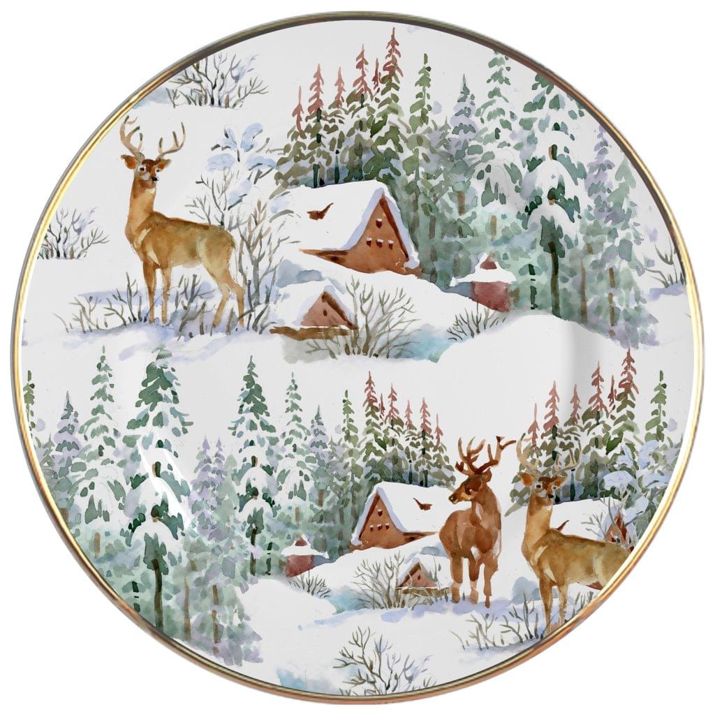 Prato Raso Rena Filete Ouro  Natal 28,5 cm
