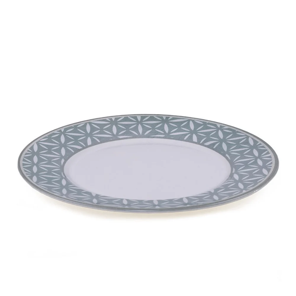 Prato Raso Salinas Borda Estampada Verde Cerâmica - 28,5cm - Image 2
