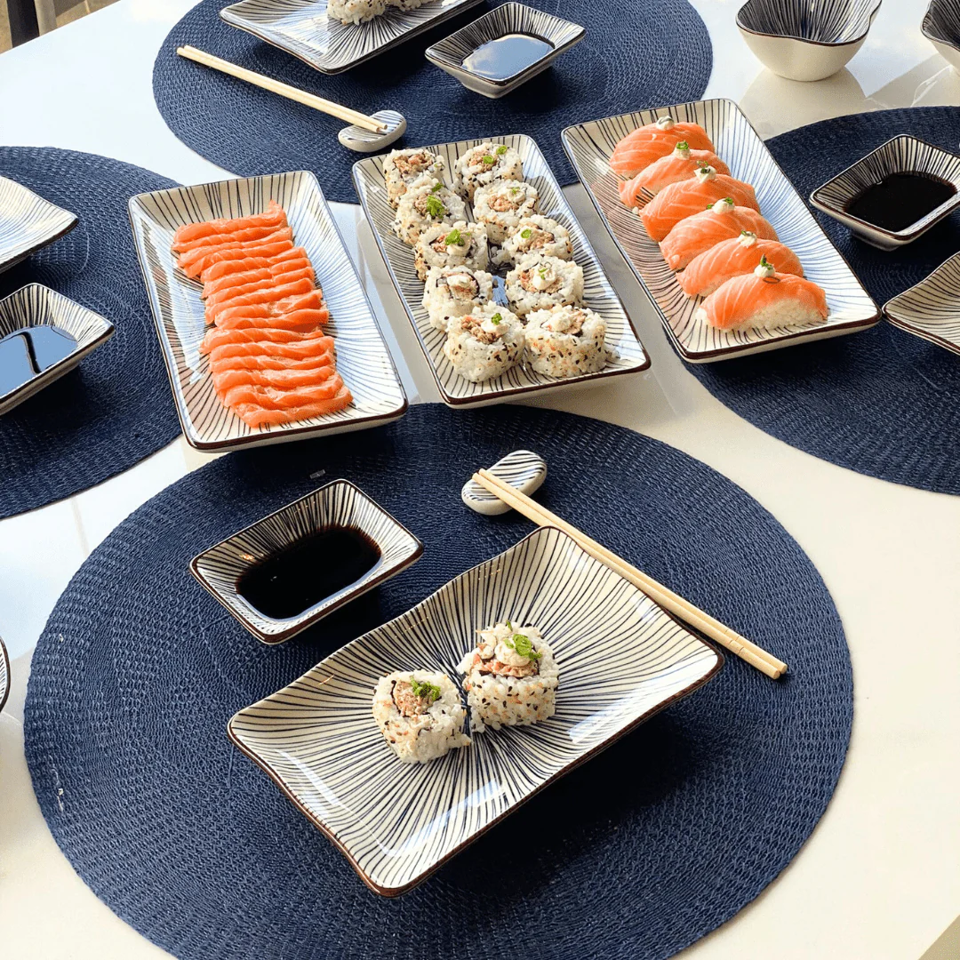 Jogo 2 Pratos para Sushi Retangulares de Porcelana Koji 19,5cm - Image 10