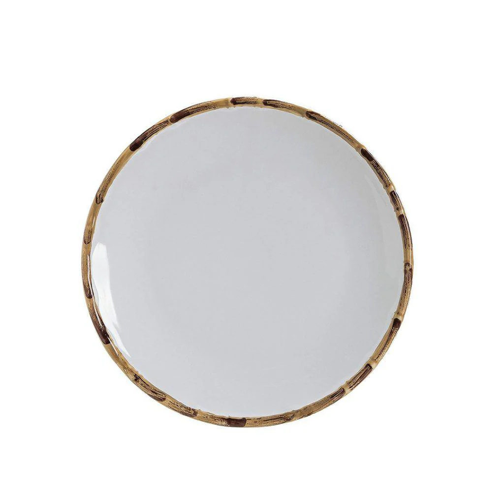 Prato Sobremesa Bambu Branco 20cm