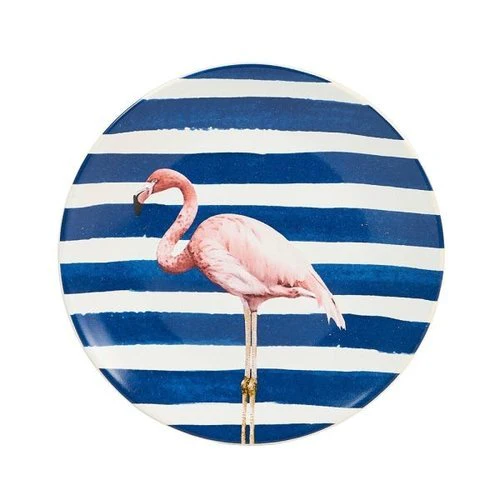 Prato Sobremesa Key West Azul e Branco 20cm